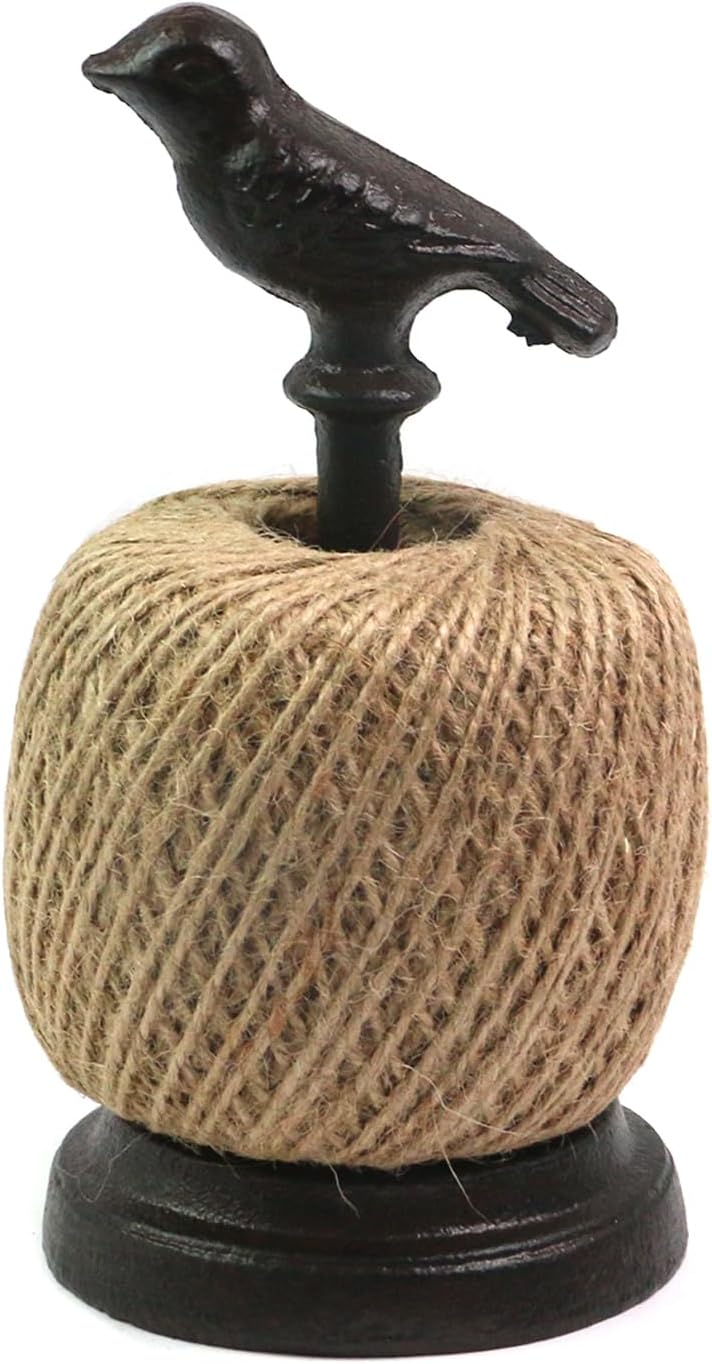 6.69" Natural Twine String & Rope Rack,Traditional Hand-Craft Casting Jute Twine Spool,Shape: Bird