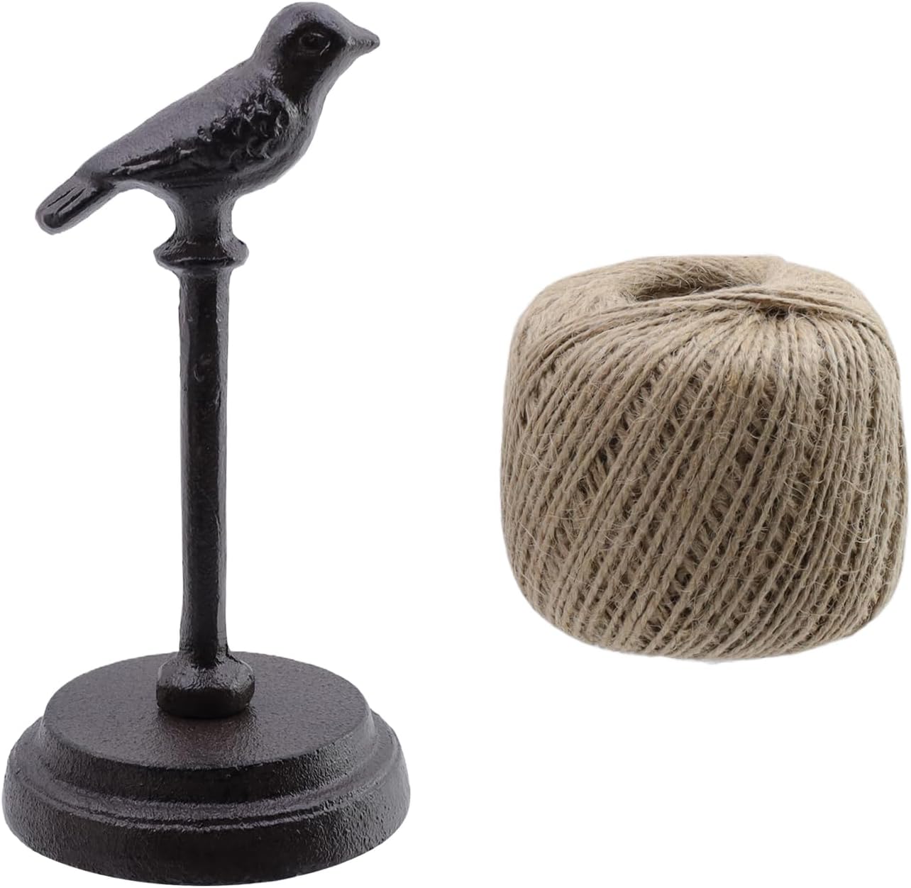6.69" Natural Twine String & Rope Rack,Traditional Hand-Craft Casting Jute Twine Spool,Shape: Bird