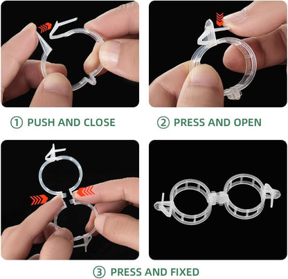 Plant Clips Plant Ties Set, 50 FT Reusable Plant Ties and 100 PCS Support Clips for Securing Climbing Plants Tomato Vibes Orchid Flower Stems, Garden Plant Support Cables for Indoor Outdoor Plants