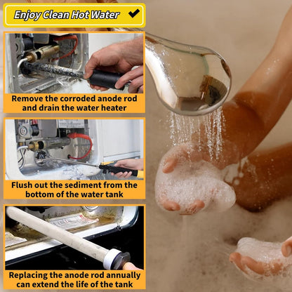 RV Water Heater Tank Rinser,Metal Tube Water Tank Flusher,Powerful Water Spray,Flushes and Removes Sediment and Scale from RV Water Heater (Flush Wand)