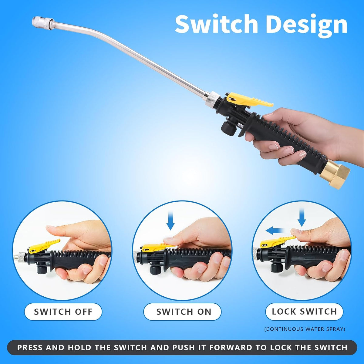RV Water Heater Tank Rinser,Metal Tube Water Tank Flusher,Powerful Water Spray,Flushes and Removes Sediment and Scale from RV Water Heater (Flush Wand)