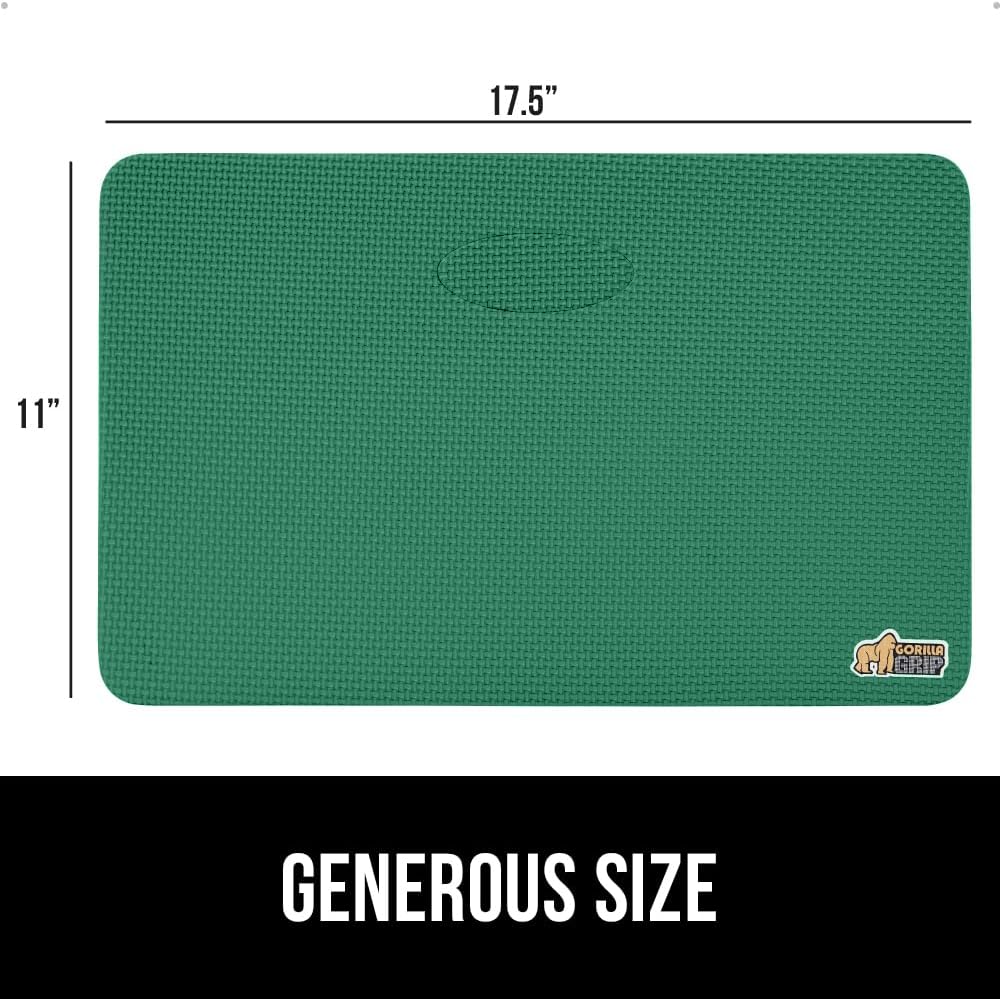 GORILLA GRIP® Extra Thick Patent Pending Supportive Foam Kneeling Pad, Large Cushion Knee Pads for Gardening, Baby Bath Time, Dirt and Water Resistant, Workout and Garden Supplies, 17.5x11, Black