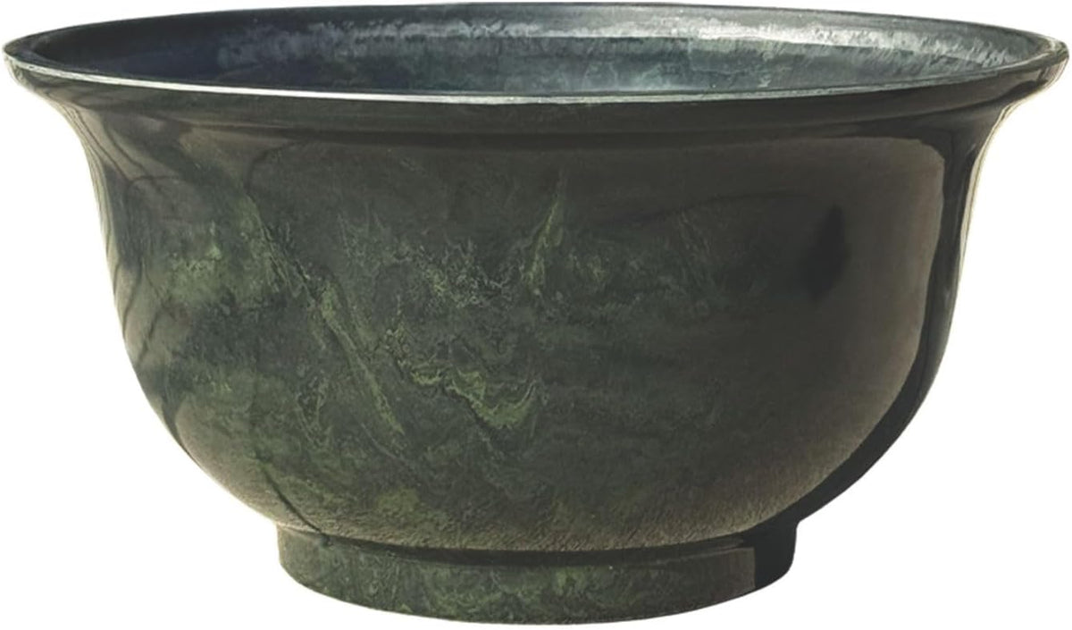 Classic Home and Garden Venetian Deep Bowl 12.5" Planter, Gray Granite