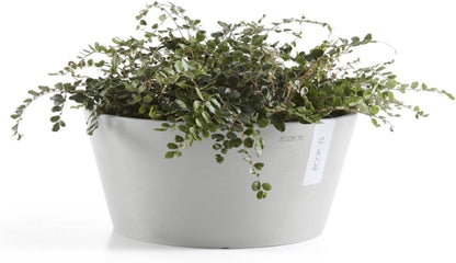 Ecopots Frankfurt Durable Modern Round Indoor/Outdoor Recycled-Based Composite Flower Pot Planter, Terracotta Color, 12"