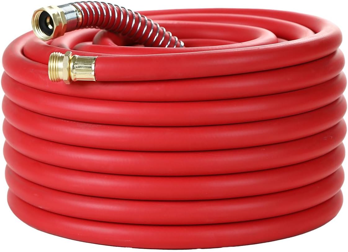 Guitrees Leader Garden Hose 10ft x 5/8", Heavy Duty Short Water Hose, Female to Female Fittings, Five Layered Braiding for Durability, 1000PSI Burst, 300PSI Working (Black) - Colors B