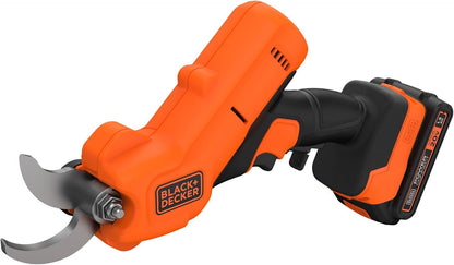 BLACK+DECKER 20V MAX* Cordless Pruner Electric Pruning Shears, Battery and Charger Included, 900 Cuts Per Charge, Electric Pruner, Tool Free Blade Change (BCPR320C1)