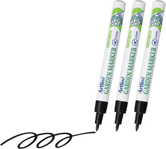 Artline 780 Garden Markers for Outdoor | Waterproof | Black | 0.8 mm Writing Width | Convenient 3 Pack