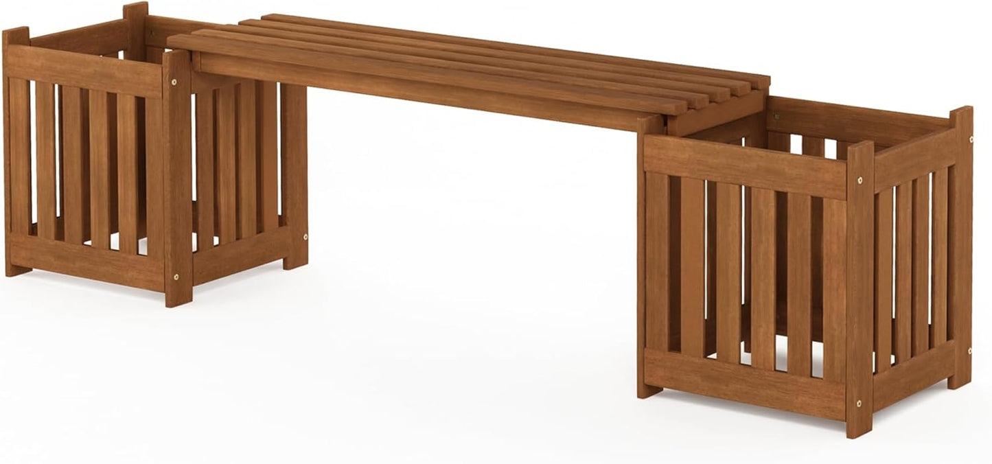 Furinno FG17478 Tioman Outdoor Patio Furniture Hardwood Potting Bench, Natural