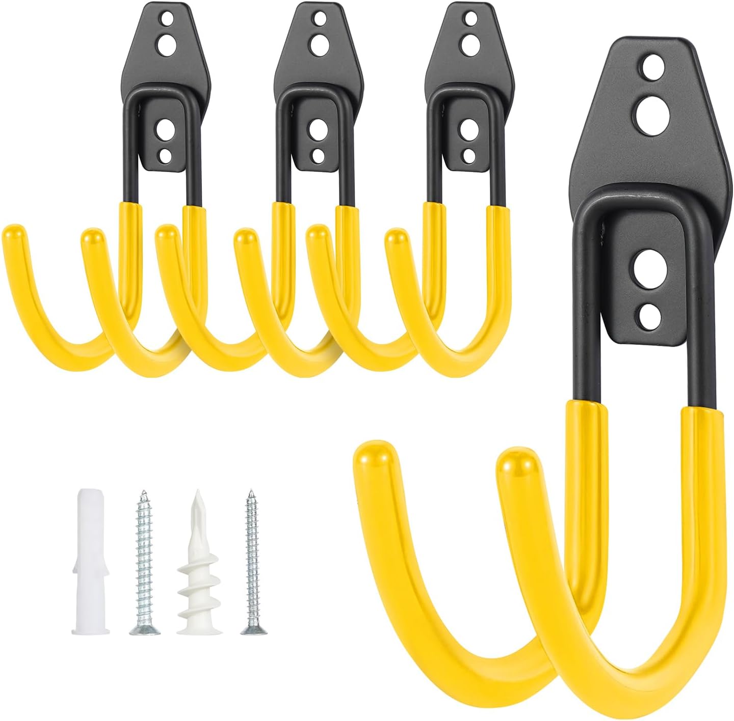 Hose Hanger Wall Mount 2 Pack,Heavy Duty Hose Holder with Screws Metal Hose Hangers for Outside,Hose Rack Suitable for Garage,Garden and Yard