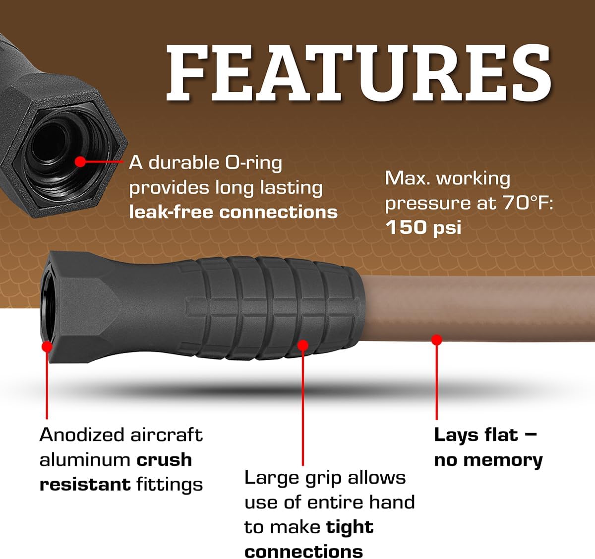 Flexzilla Garden Hose 5/8 in. x 50 ft., Lightweight All-Weather Water Hose, Durable and Flexible, Leak-Free Connections