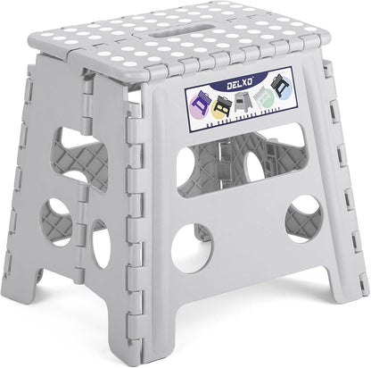 Folding Step Stool 13 Inch,300 Lbs Step Stool for Adults Black