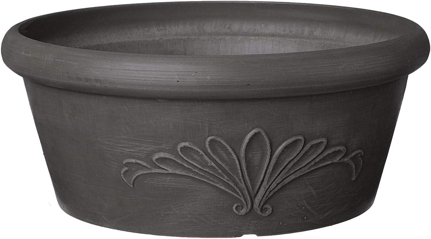 Arcadia Garden Products PSW TA30TP Plastic/Stone/Wood Composite Bulb Pan – No Drainage Hole (Drillable), Planter Bowl for Succulents, Bonsai, Fairy Gardens, Herbs,12-Inch, Taupe