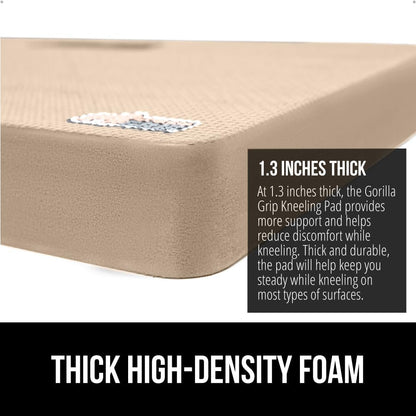 GORILLA GRIP® Extra Thick Patent Pending Supportive Foam Kneeling Pad, Large Cushion Knee Pads for Gardening, Baby Bath Time, Dirt and Water Resistant, Workout and Garden Supplies, 17.5x11, Black