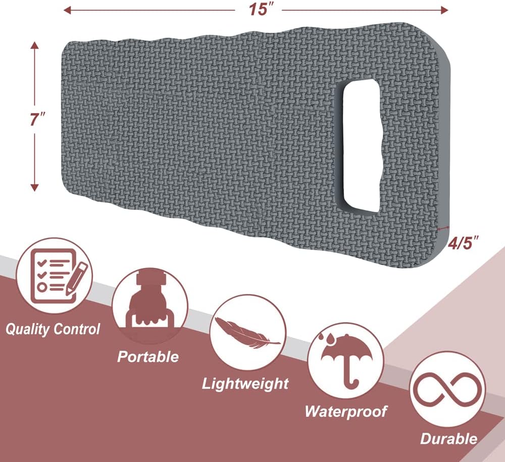 Altdorff Thick Kneeling Pad 2 Pack, Waterproof,Comfortable Garden Kneeling Pads Stain Resistant, Multi-Functional Kneeler Pad for Gardening, Baby Bath, Yoga, Praying and Exercise (Deep Grey)