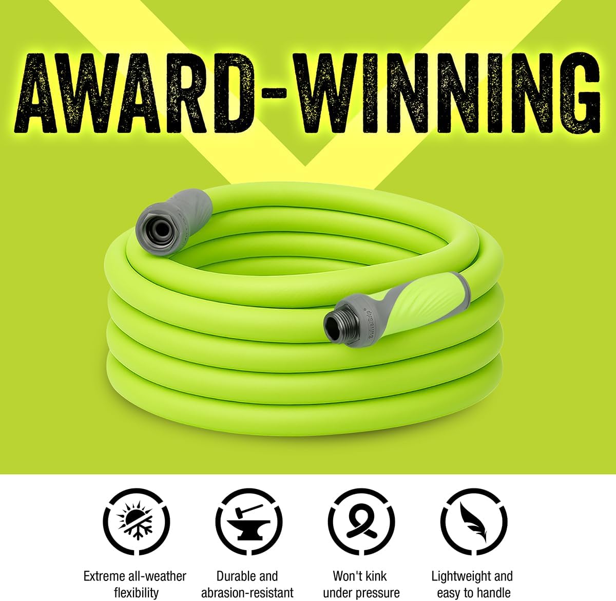Flexzilla Garden Hose 5/8 in. x 50 ft., Lightweight All-Weather Water Hose, Durable and Flexible, Leak-Free Connections