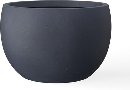 Large Round Bowl Vintage BRN Concrete Planter 19.9" Dia, Outdoor