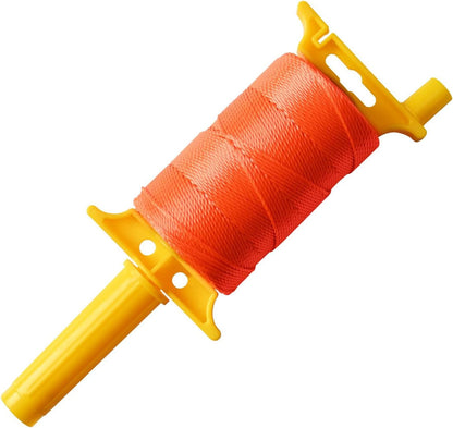 Reloadable Line Reel,Mason Line String line with Handle, 600 Ft Length Nylon Twine,18 Braided Nylon String for Gardening Or Masonry Tools,Outdoor Kite，Twine String for Gardening Fluorescent Yellow