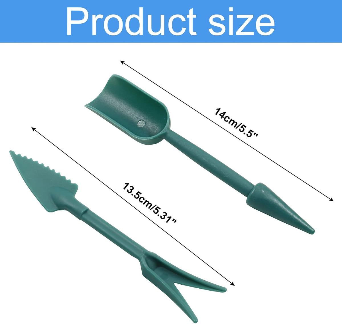 Bivethoi Garden Hand Tools Transplanting Shovel Scoops Kits for Plant Cultivation Digging Care, Set of 6, Blue