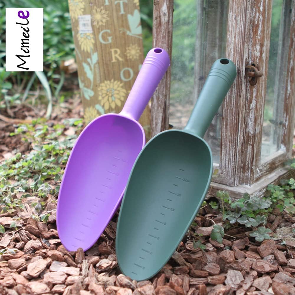 Plastic Garden Shovel Plant Hand Trowels 3 Pack Soil Planting Digging Transplanting Multi-Function Beach Sand Pet's Food Scoop Garden Tools