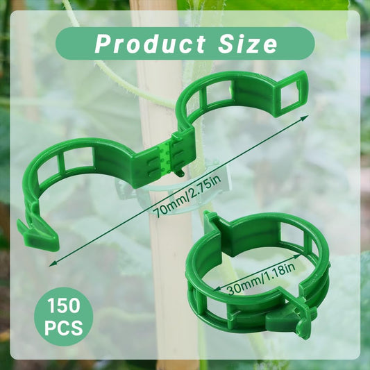 Secured Plastic Plant Clip, New Reusable Plant Support Clips Plastic Clips Tomato Clips for Securing Plants for Climbing Plants, Grape, Vegetable Stems (50, White)
