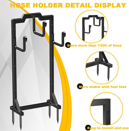 Skycarper Garden Hose Reel Holder Water Hose Hanger Organizer Stand,Black