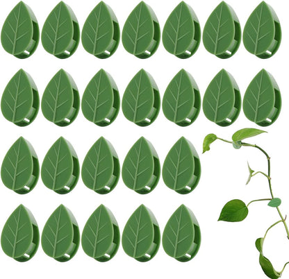 LUCKJUJU 100 Pcs Plant Climbing Wall Fixture Clips Self-Adhesive Hook Vines Traction Clips Invisible Holder Garden Green Leaf Simulation Self-Adhesive Hook Wire Fixing Supporting