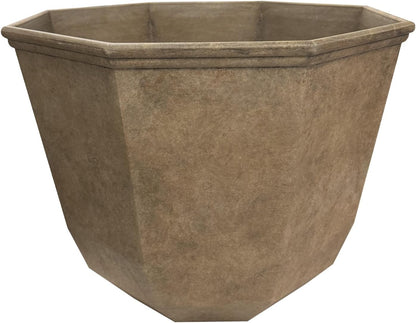 Classic Home and Garden by Growscape Shaina Planting Pots - Lightweight Indoor & Outdoor Plant Pots - UV-Resistant Resin Flower Pots - Pot Planters for Flowers & Herbs (15” Earth)