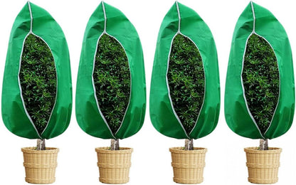 Plant Covers Winter Freeze Protection 1 Pack 78.74'' X 94.49'' Reusable Frost Blanket Tree Wrap Cloth with Drawstring and Zipper for Outdoor Cold Weather - Green