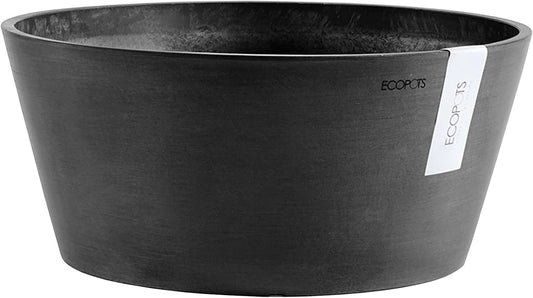 Ecopots Frankfurt Durable Modern Round Indoor/Outdoor Recycled-Based Composite Flower Pot Planter, Terracotta Color, 12"
