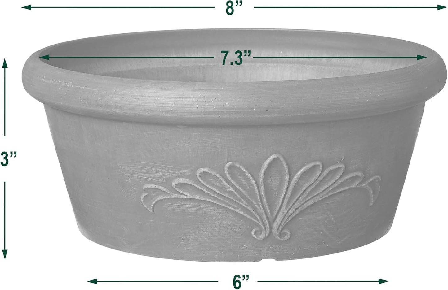 Arcadia Garden Products PSW TA30TP Plastic/Stone/Wood Composite Bulb Pan – No Drainage Hole (Drillable), Planter Bowl for Succulents, Bonsai, Fairy Gardens, Herbs,12-Inch, Taupe