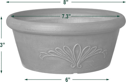 Arcadia Garden Products PSW TA30TP Plastic/Stone/Wood Composite Bulb Pan – No Drainage Hole (Drillable), Planter Bowl for Succulents, Bonsai, Fairy Gardens, Herbs,12-Inch, Taupe
