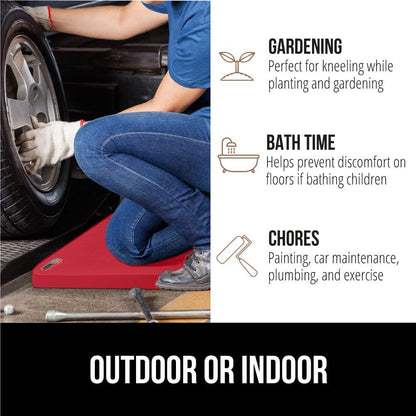 GORILLA GRIP® Extra Thick Patent Pending Supportive Foam Kneeling Pad, Large Cushion Knee Pads for Gardening, Baby Bath Time, Dirt and Water Resistant, Workout and Garden Supplies, 17.5x11, Black