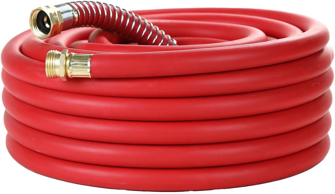Guitrees Leader Garden Hose 10ft x 5/8", Heavy Duty Short Water Hose, Female to Female Fittings, Five Layered Braiding for Durability, 1000PSI Burst, 300PSI Working (Black) - Colors B