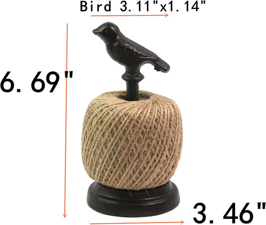 6.69" Natural Twine String & Rope Rack,Traditional Hand-Craft Casting Jute Twine Spool,Shape: Bird