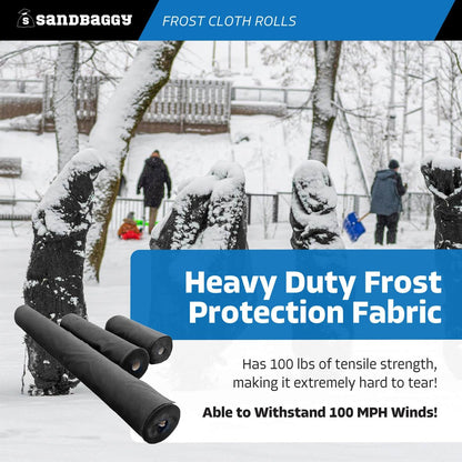 Frost Cloth Rolls (15 ft x 100 ft) | Winter Cover for Shrubs, Trees, Gardens | Plant Blanket, Freeze Protection | Black, 4 oz Polypropylene (1 roll)