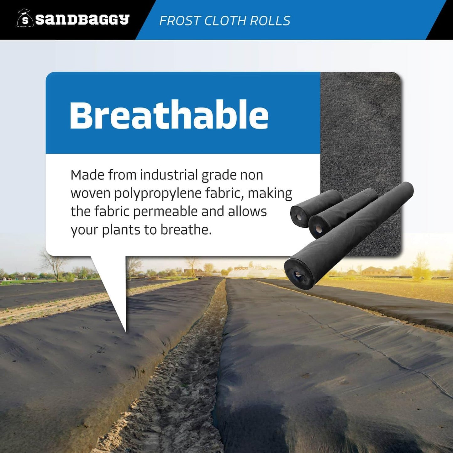 Frost Cloth Rolls (15 ft x 100 ft) | Winter Cover for Shrubs, Trees, Gardens | Plant Blanket, Freeze Protection | Black, 4 oz Polypropylene (1 roll)