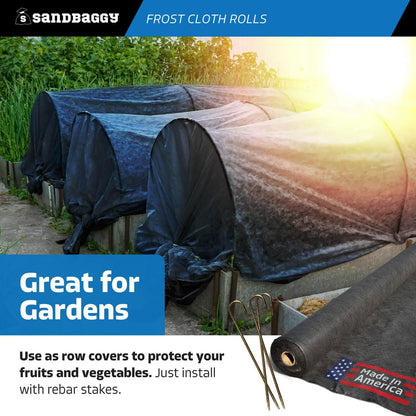 Frost Cloth Rolls (15 ft x 100 ft) | Winter Cover for Shrubs, Trees, Gardens | Plant Blanket, Freeze Protection | Black, 4 oz Polypropylene (1 roll)