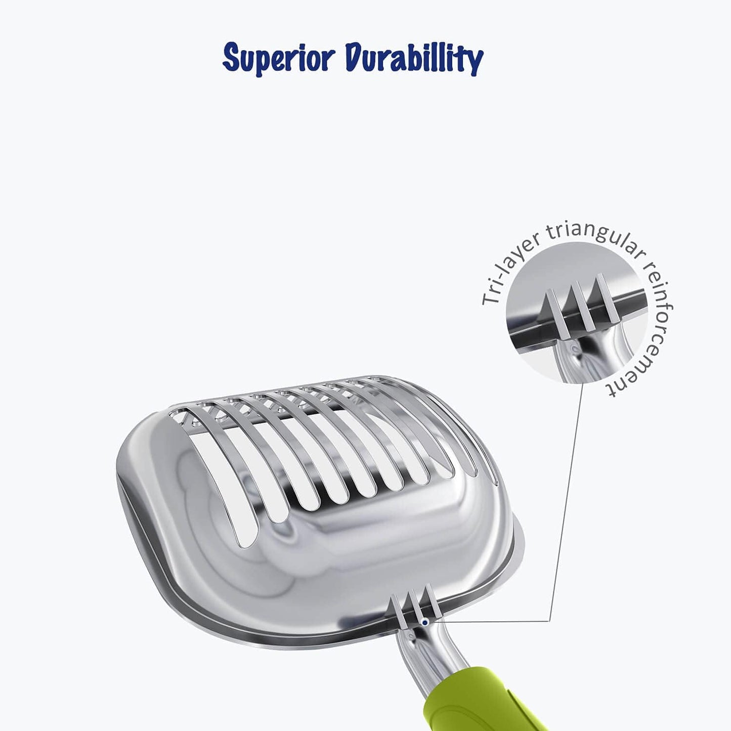 Cat Litter Scoop, Aluminum Alloy Sifter, Kitty Metal Scooper, Deep Shovel, Long Handle, Poop Sifting, Kitten Pooper Lifter, Durable, Heavy Duty, for Litter Box