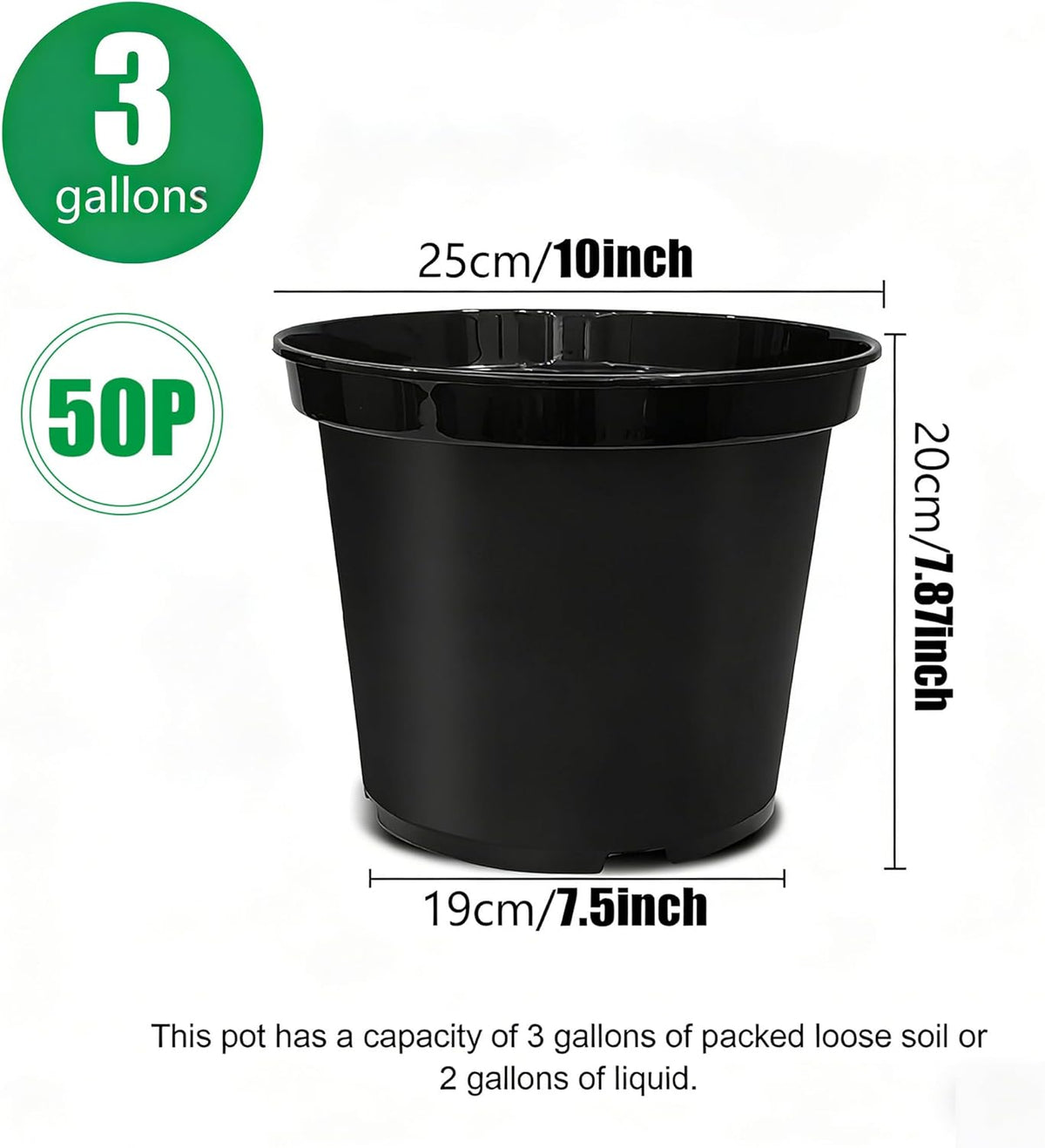 5 Gallon Nursery Pots (10-Pack) + 50ft Garden Hose with Spray Nozzle + 3-in-1 Soil Tester for Moisture/Light/pH | All-in-One Gardening Kit for Indoor/Outdoor Plants, Gardening Gifts for Women