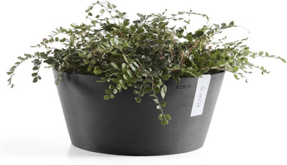 Ecopots Frankfurt Durable Modern Round Indoor/Outdoor Recycled-Based Composite Flower Pot Planter, Terracotta Color, 12"
