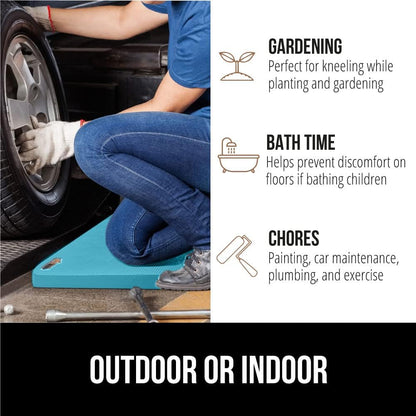 GORILLA GRIP® Extra Thick Patent Pending Supportive Foam Kneeling Pad, Large Cushion Knee Pads for Gardening, Baby Bath Time, Dirt and Water Resistant, Workout and Garden Supplies, 17.5x11, Black