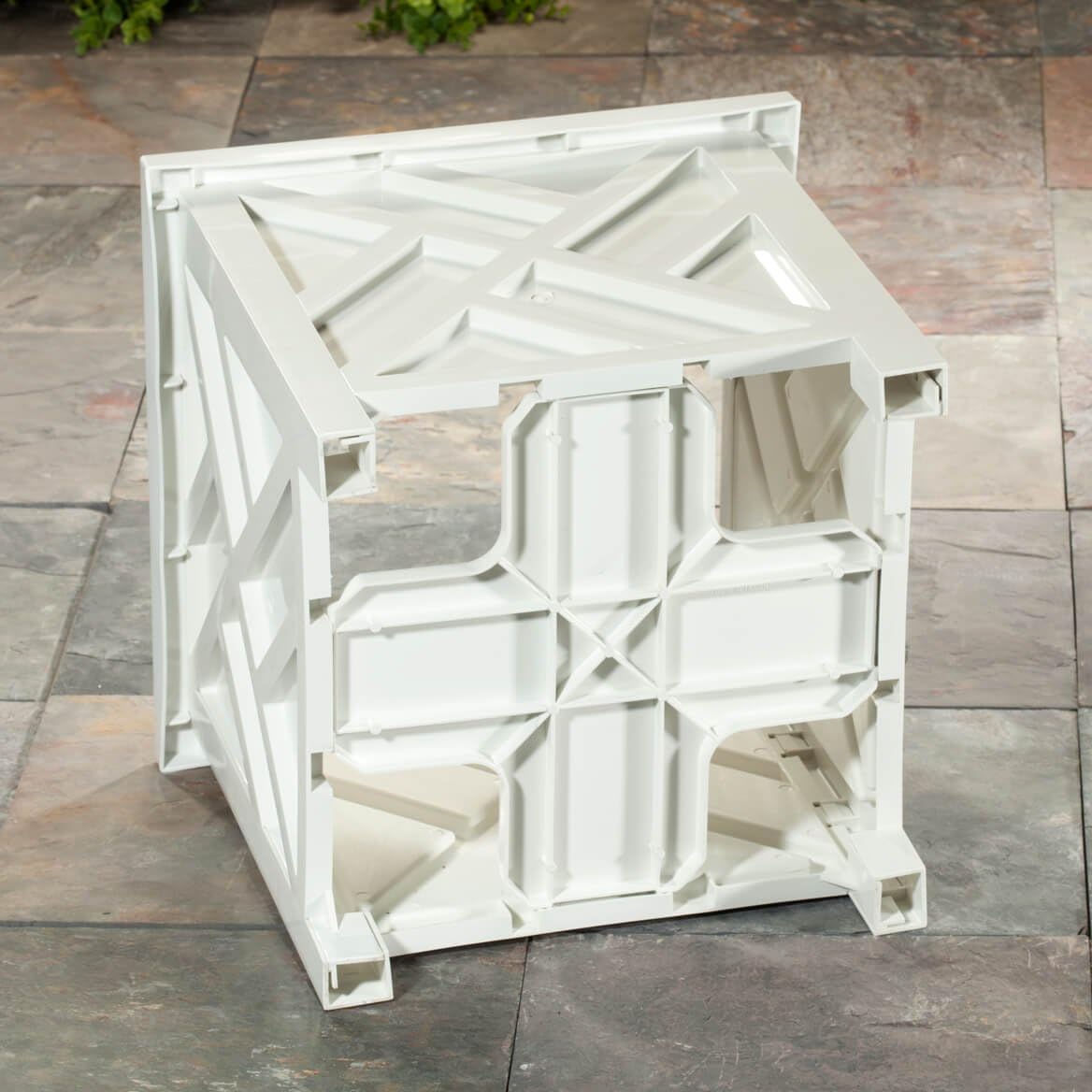 Miles Kimball Chippendale Planter Box, White – Plant Holder for Garden, Patio and Lawn – 14 ¾” sq. x 13 ¼ H Overall