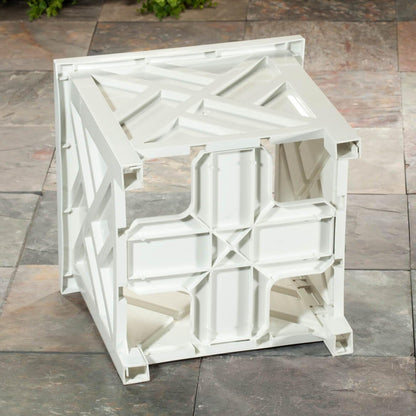 Miles Kimball Chippendale Planter Box, White – Plant Holder for Garden, Patio and Lawn – 14 ¾” sq. x 13 ¼ H Overall