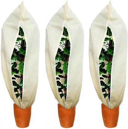 Plant Covers Winter Freeze Protection 1 Pack 78.74'' X 94.49'' Reusable Frost Blanket Tree Wrap Cloth with Drawstring and Zipper for Outdoor Cold Weather - Green
