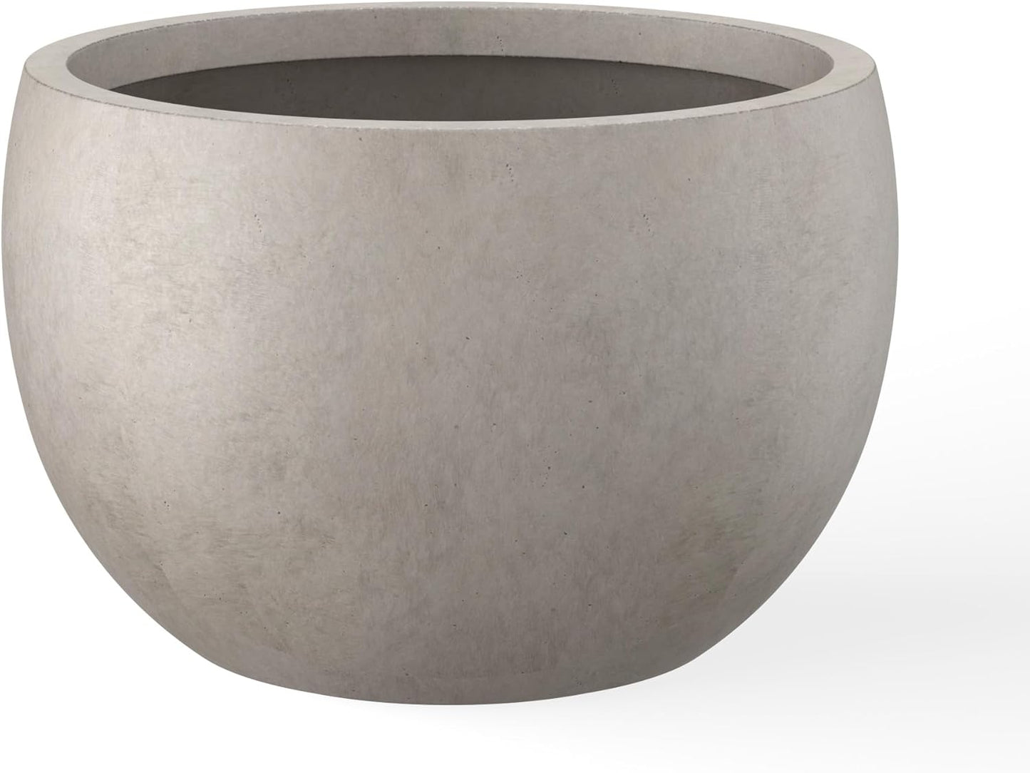 Large Round Bowl Vintage BRN Concrete Planter 19.9" Dia, Outdoor