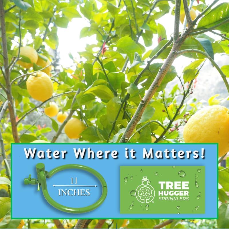 Tree Watering System - 360° Outward Spray Tree Watering Ring - Sprinkler Ring for Trees & Shrubs - Reaches The Nutrition Zone for Tree Root Watering (7 Inch)