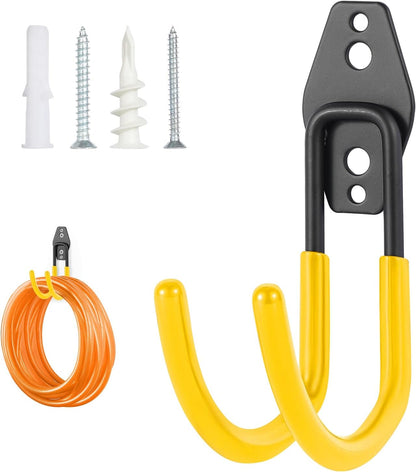 Hose Hanger Wall Mount 2 Pack,Heavy Duty Hose Holder with Screws Metal Hose Hangers for Outside,Hose Rack Suitable for Garage,Garden and Yard