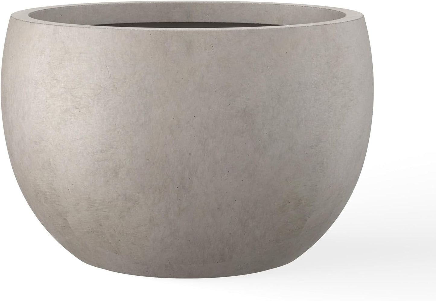Large Round Bowl Vintage BRN Concrete Planter 19.9" Dia, Outdoor
