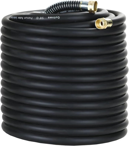 Guitrees Leader Garden Hose 10ft x 5/8", Heavy Duty Short Water Hose, Female to Female Fittings, Five Layered Braiding for Durability, 1000PSI Burst, 300PSI Working (Black) - Colors B