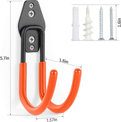 Hose Hanger Wall Mount 2 Pack,Heavy Duty Hose Holder with Screws Metal Hose Hangers for Outside,Hose Rack Suitable for Garage,Garden and Yard
